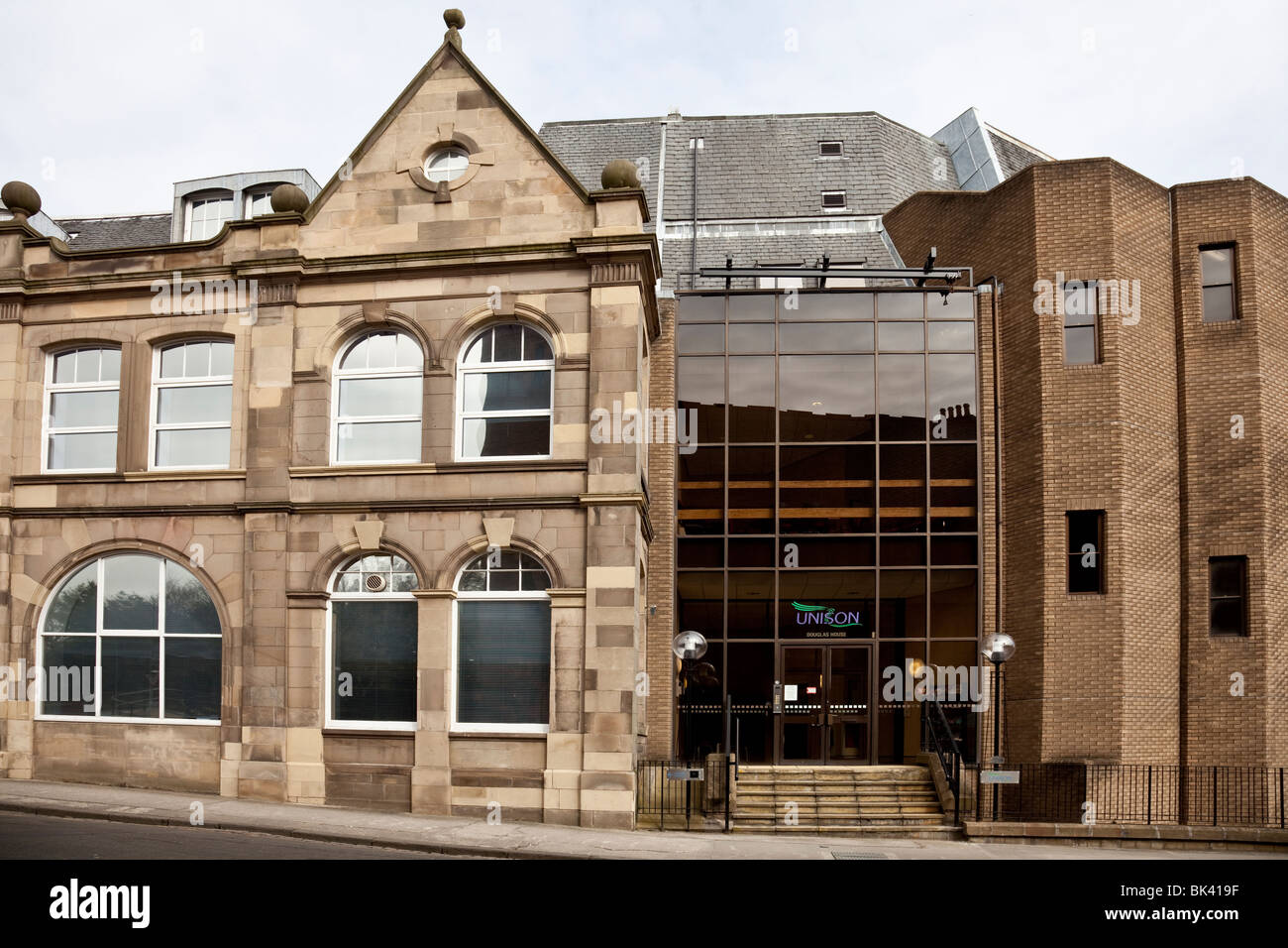 Douglas House, Unison Trade Union's regional office in the Dean Village area of Edinburgh Stock Photo