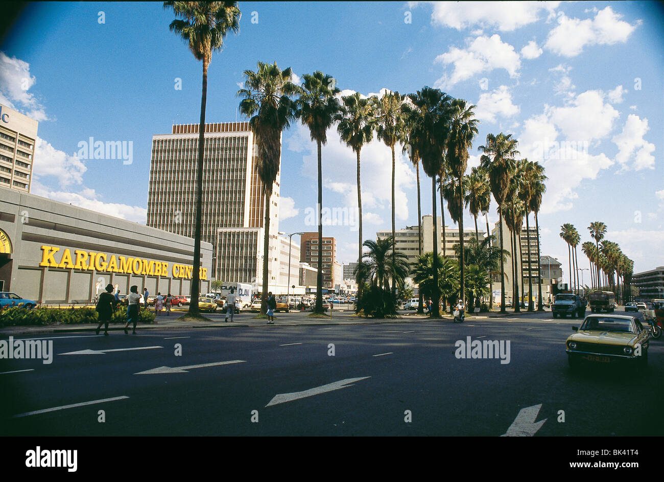 Street scene in Harare, the national capital of Zimbabwe, Africa Stock Photo