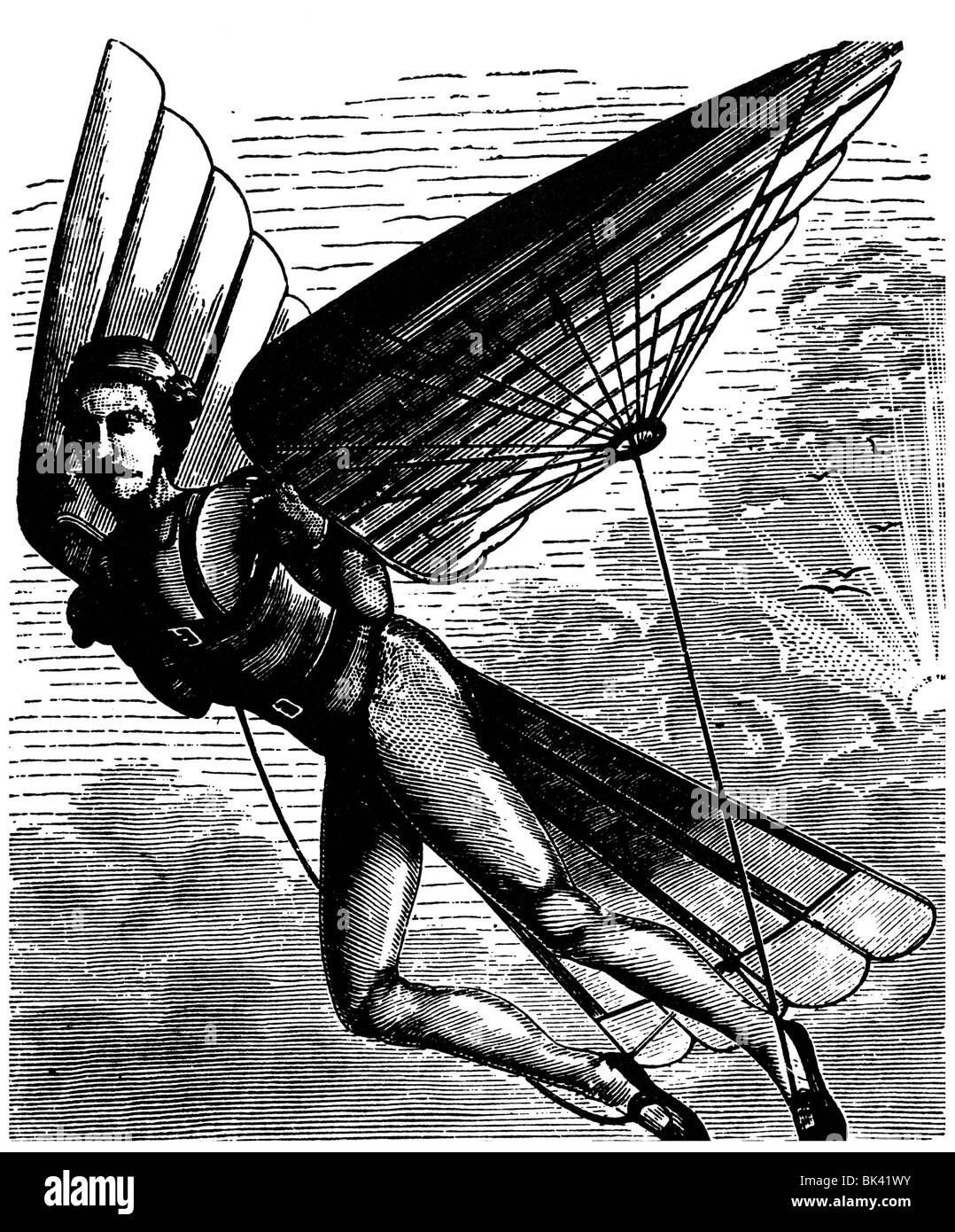 Quimby s Man with Wings, 1871 Stock Photo