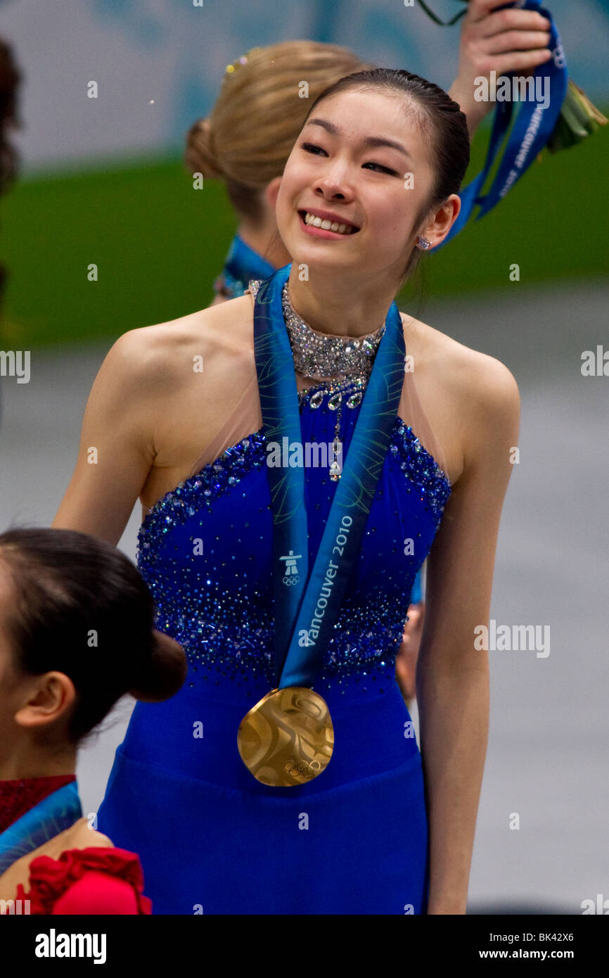 Kim YuNa (KOR) after receiving the gold medal for Figure Skating