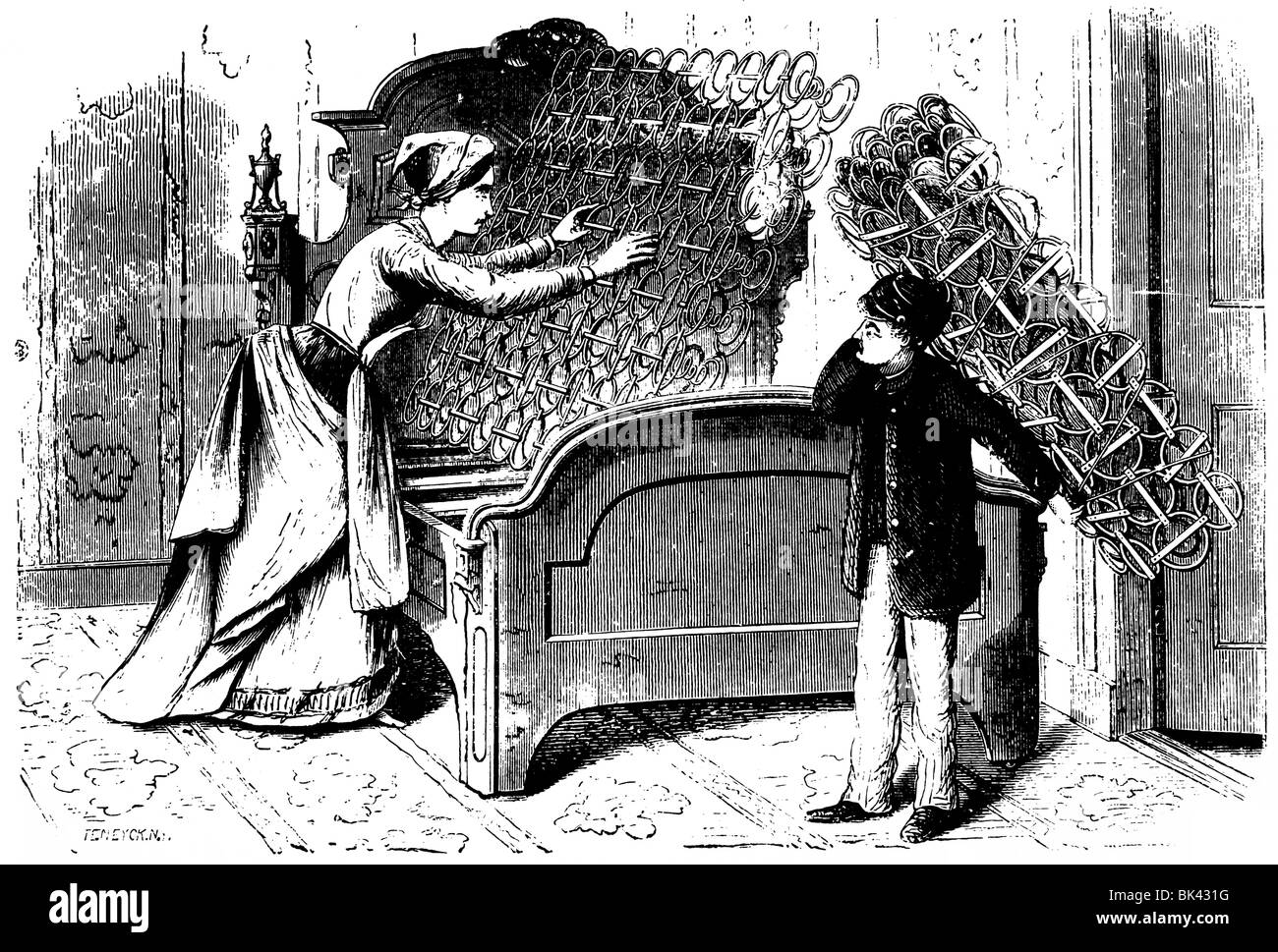Novelty Interior Sprung Mattresses, 1871 Stock Photo