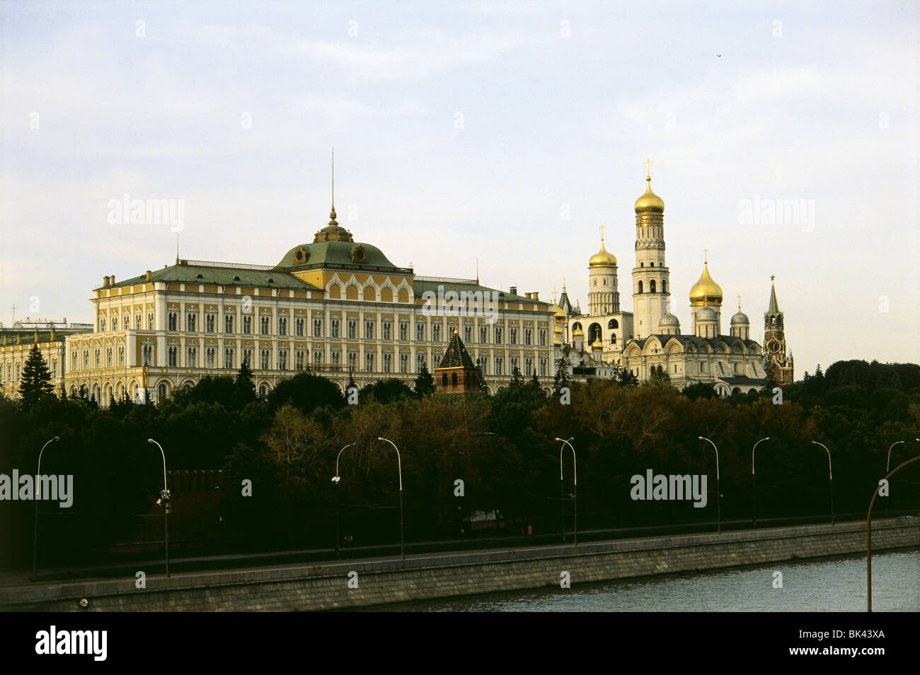 The 19th century Grand Kremlin Palace looking across the  Moskva River in Moscow, Russia Stock Photo