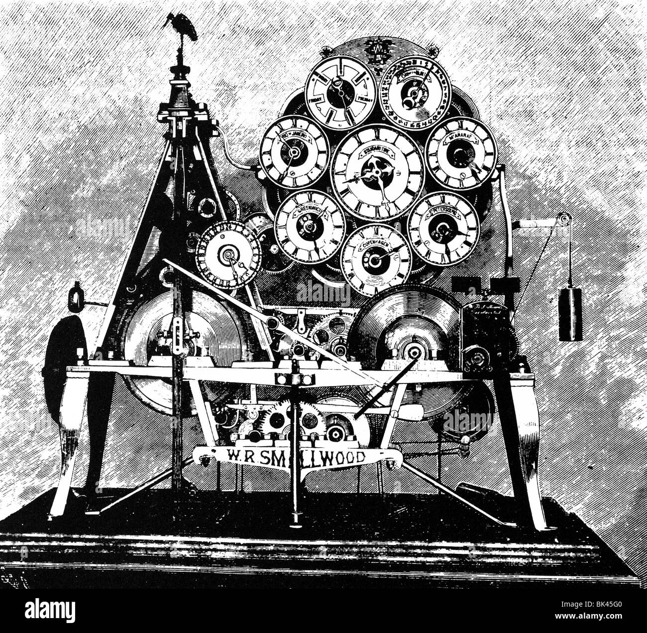 Smallwood s eight day sixteen-dial clock, 1892 Stock Photo