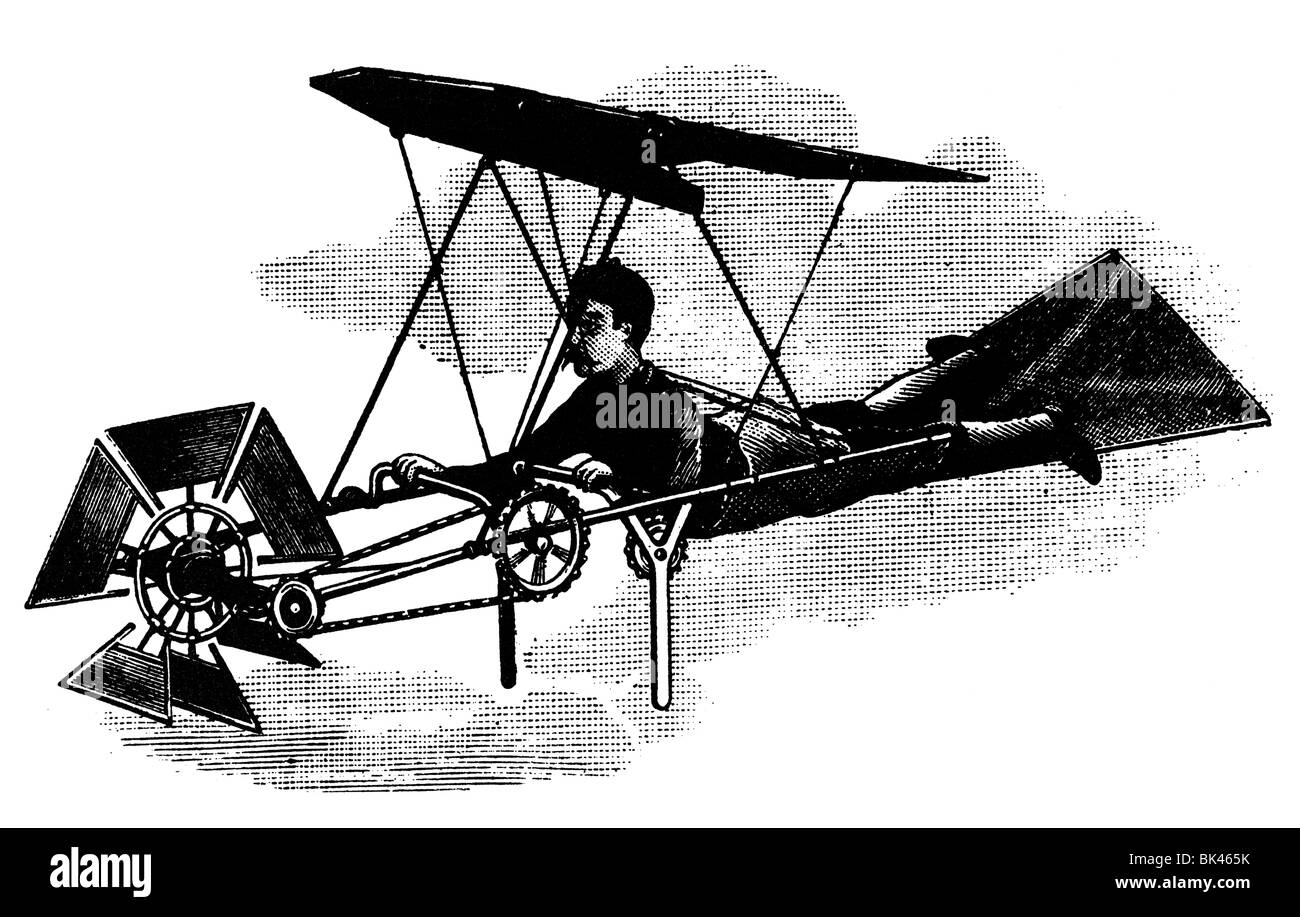 Improved Airship, 1889 Stock Photo