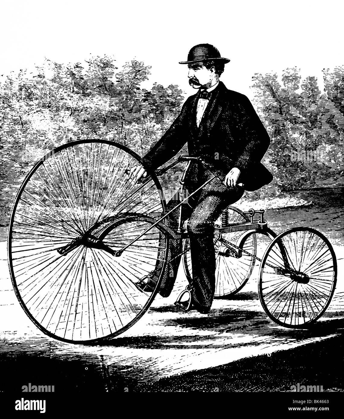 Samuels  patent hand crank velocipede, 1869 Stock Photo
