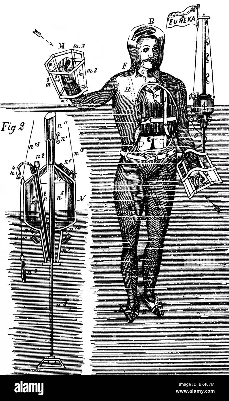 Stoner s Life-Saving Device for shipwrecked persons, 1869 Stock Photo