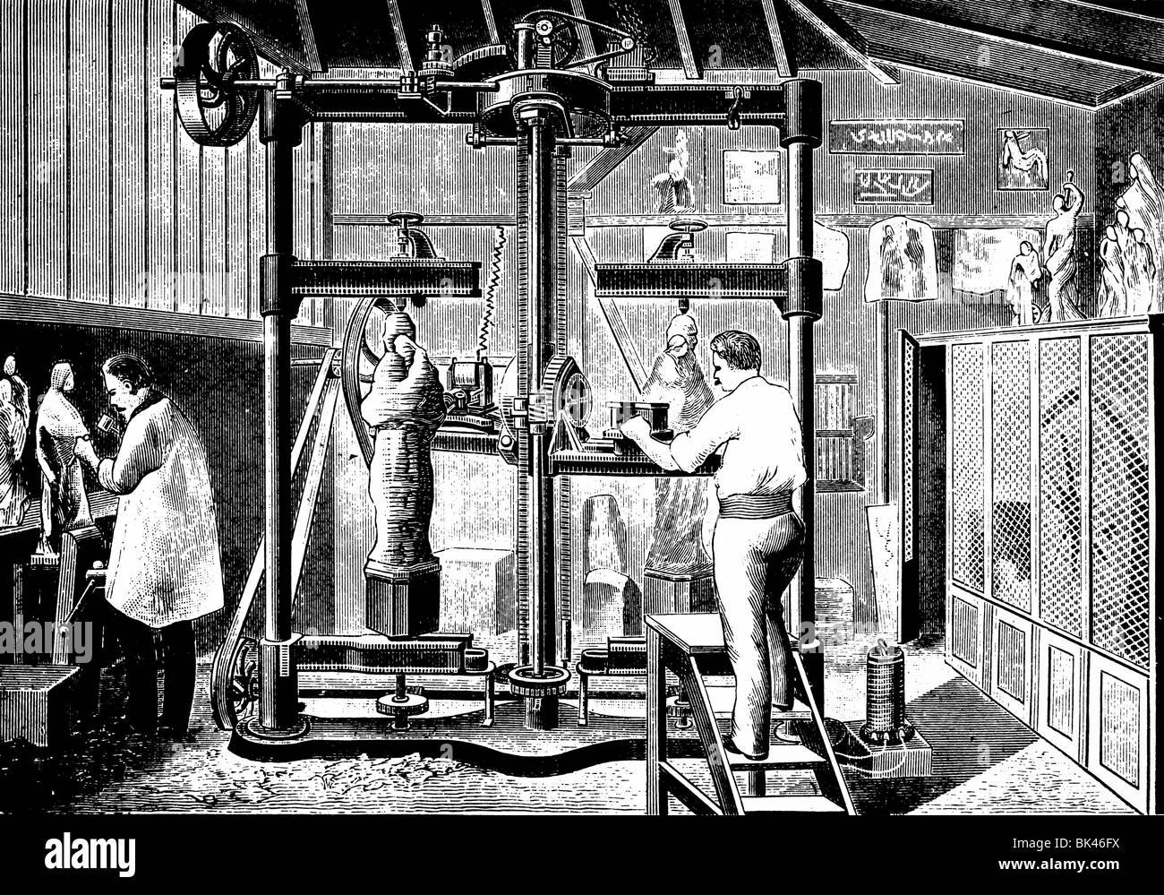 Delin s Automatic Sculpturing Machine, 1894 Stock Photo