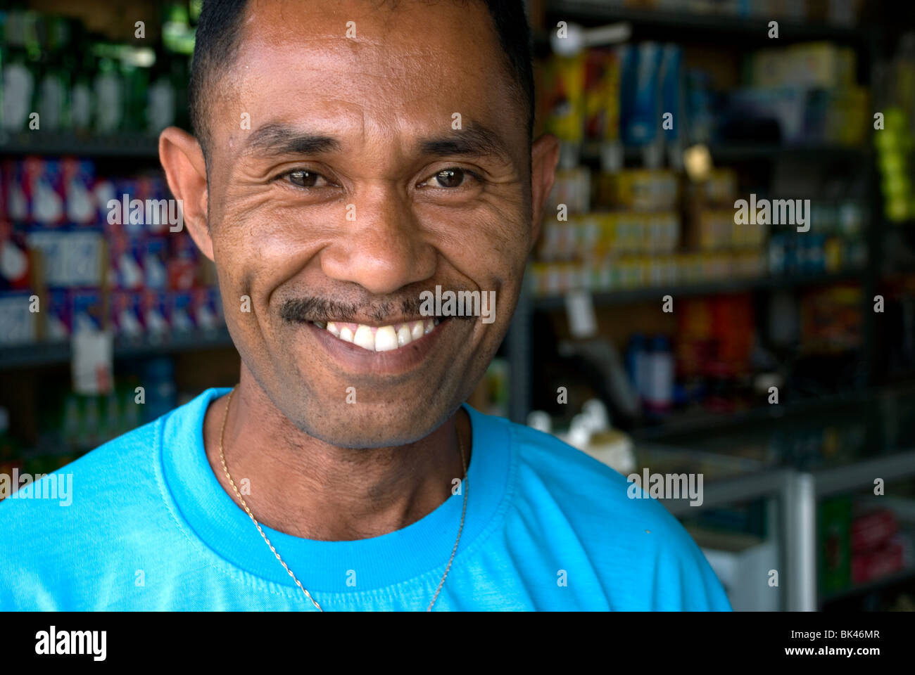 storekeeper in kupang, west timor, indonesia Stock Photo