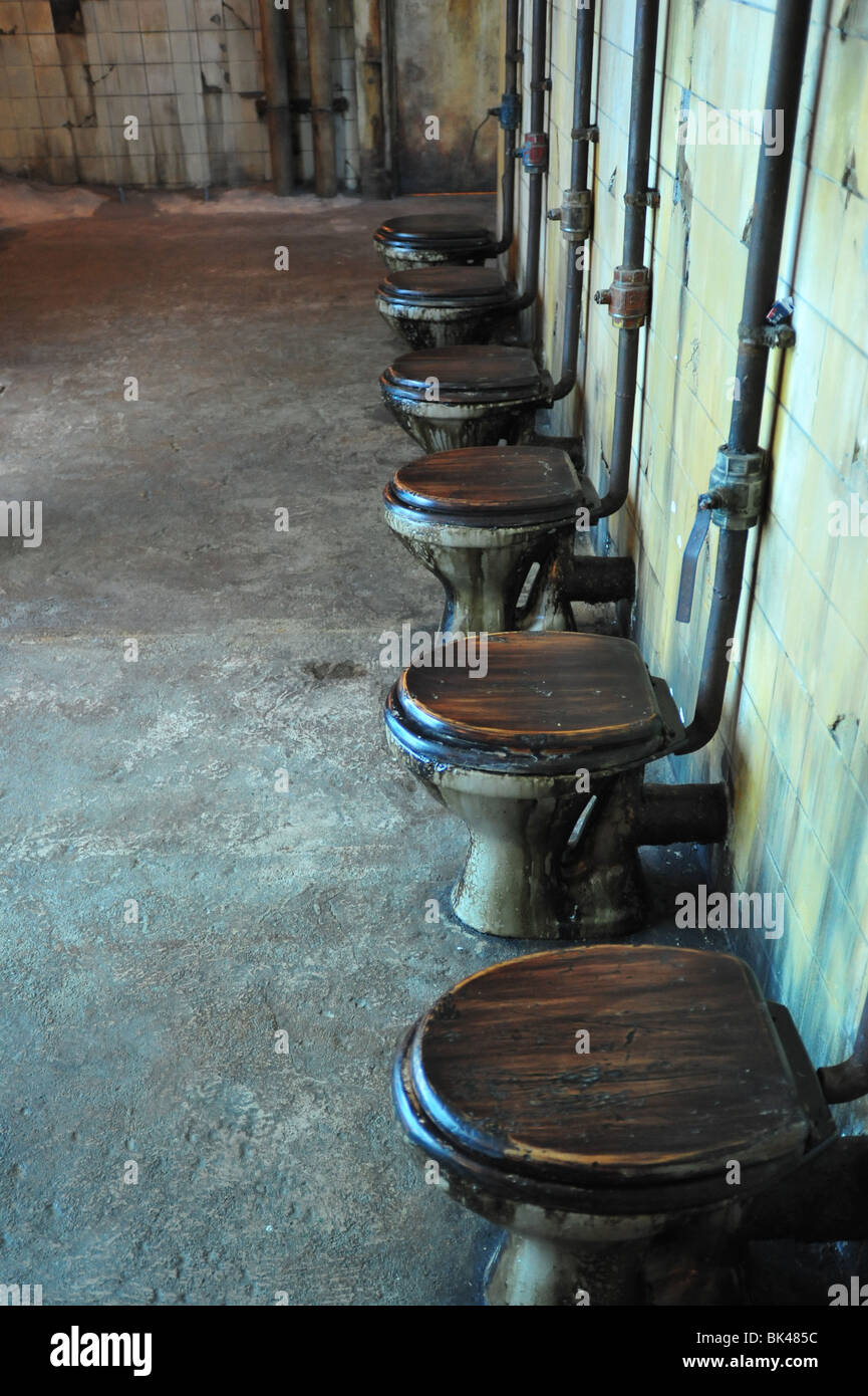Row of toilets Stock Photo Alamy