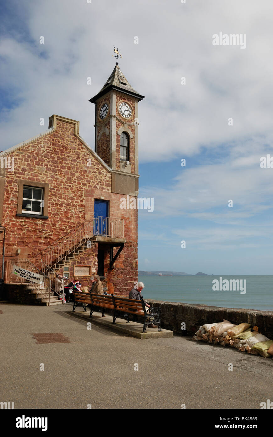 The clock tower at Kingsand, Cornwall, England Stock Photo Alamy