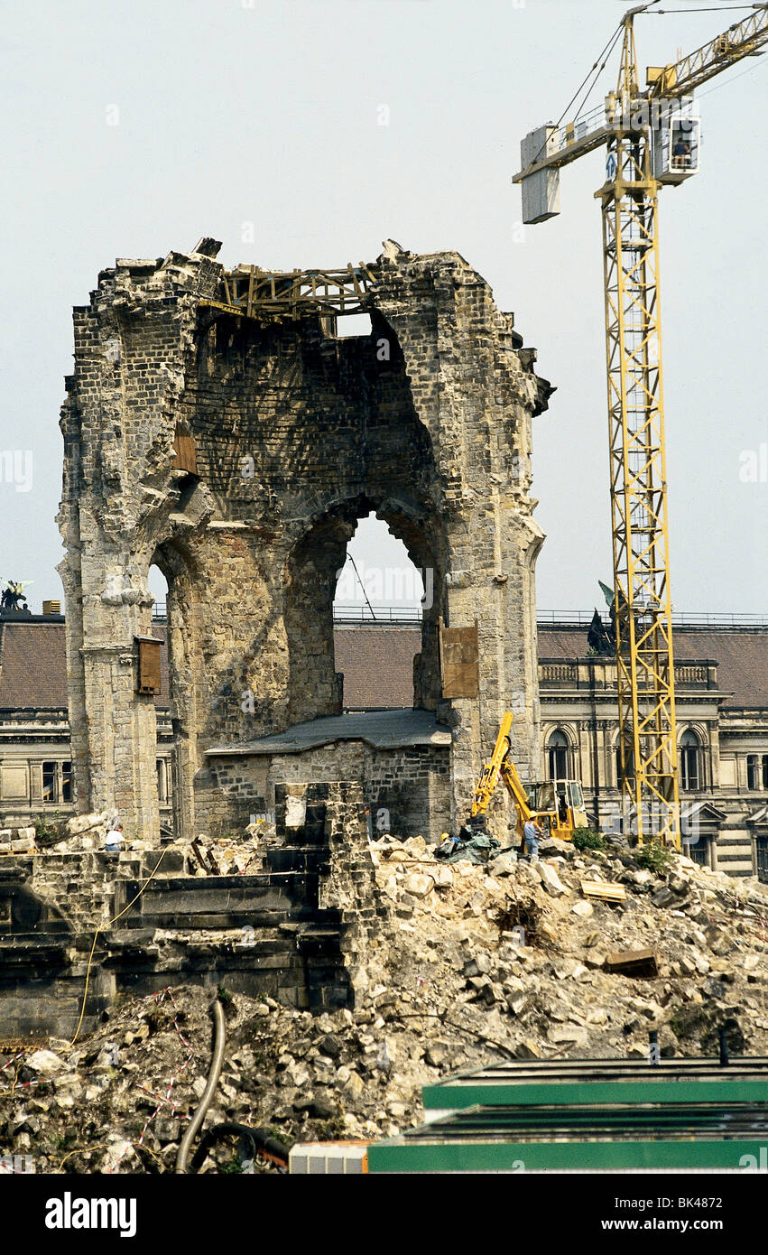 Frauenkirche (Church of Our Lady) Dresden, Germany 1993 - This impressive church was totally destroyed during Second World War Stock Photo