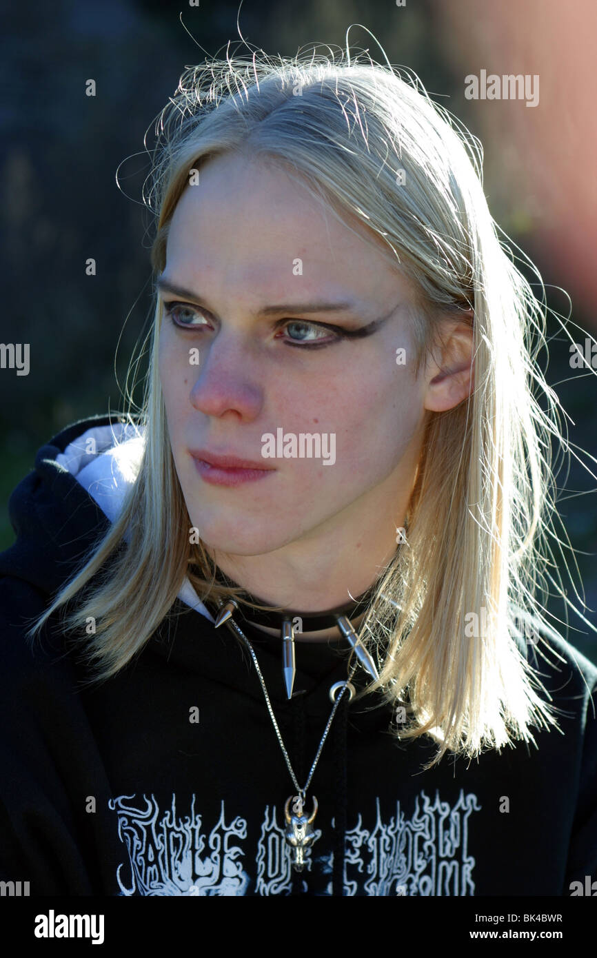 Male Metalhead Young Man Serious Face Stock Photo 28985987 Alamy