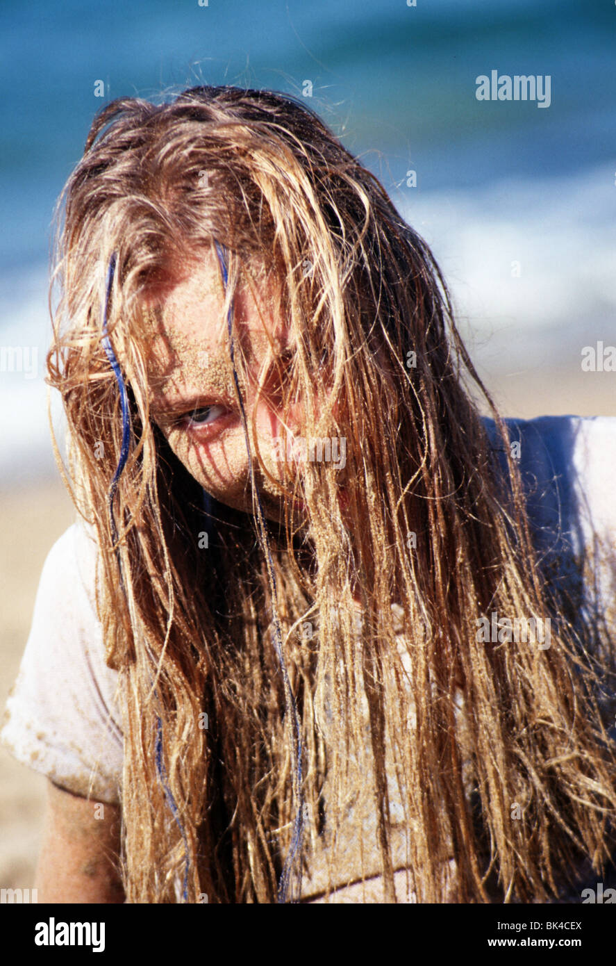 Portrait child 12 Years sand in hair Stock Photo Alamy