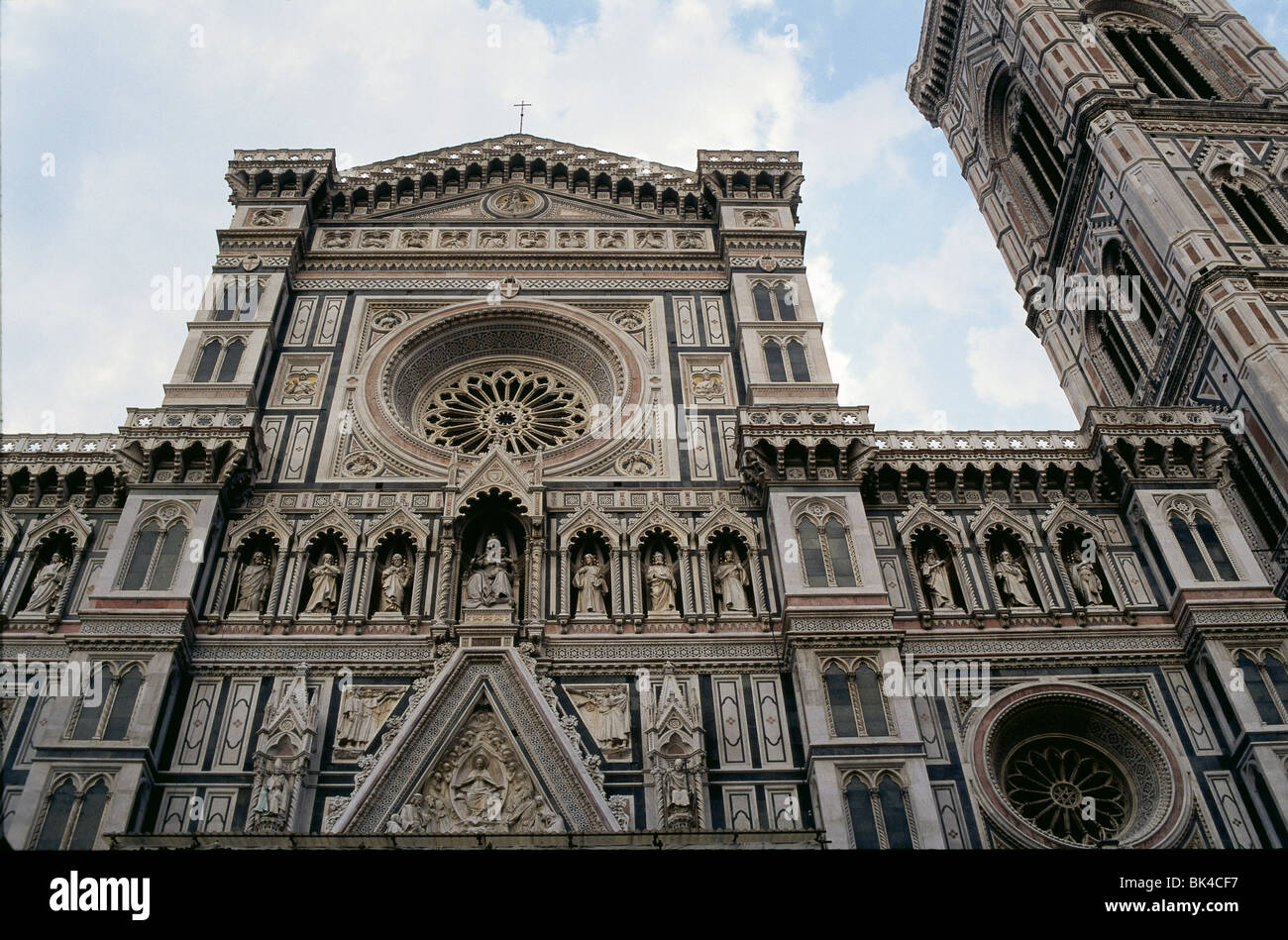 Facade of Santa Maria del Fiore (Cathedral of Saint Mary of the Flower), Florence, Italy Stock Photo