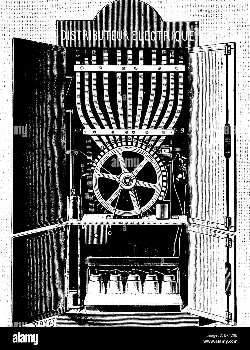Chocolate-dispensing machine, 1887 Stock Photo