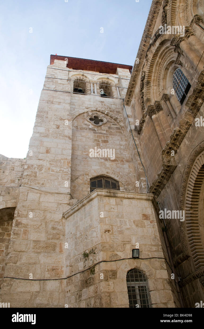 Israel, Jerusalem, Old City, Exterior of the Church of the Holy Sepulchre close up of the architectural details Stock Photo