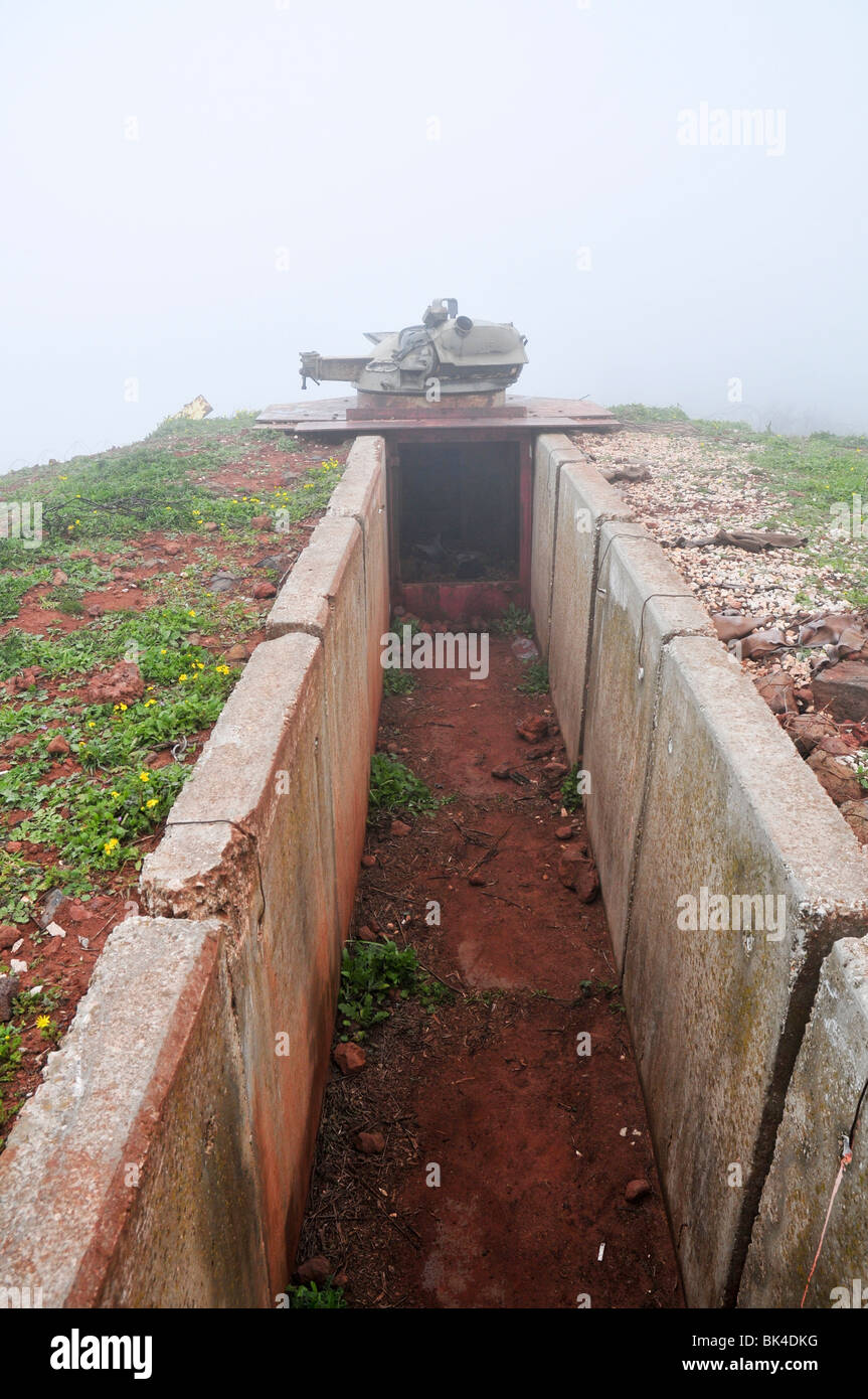 Israel, Golan Heights, near kibbutz Ein Zivan, Syrian fortifications left over from the Six Day War Stock Photo