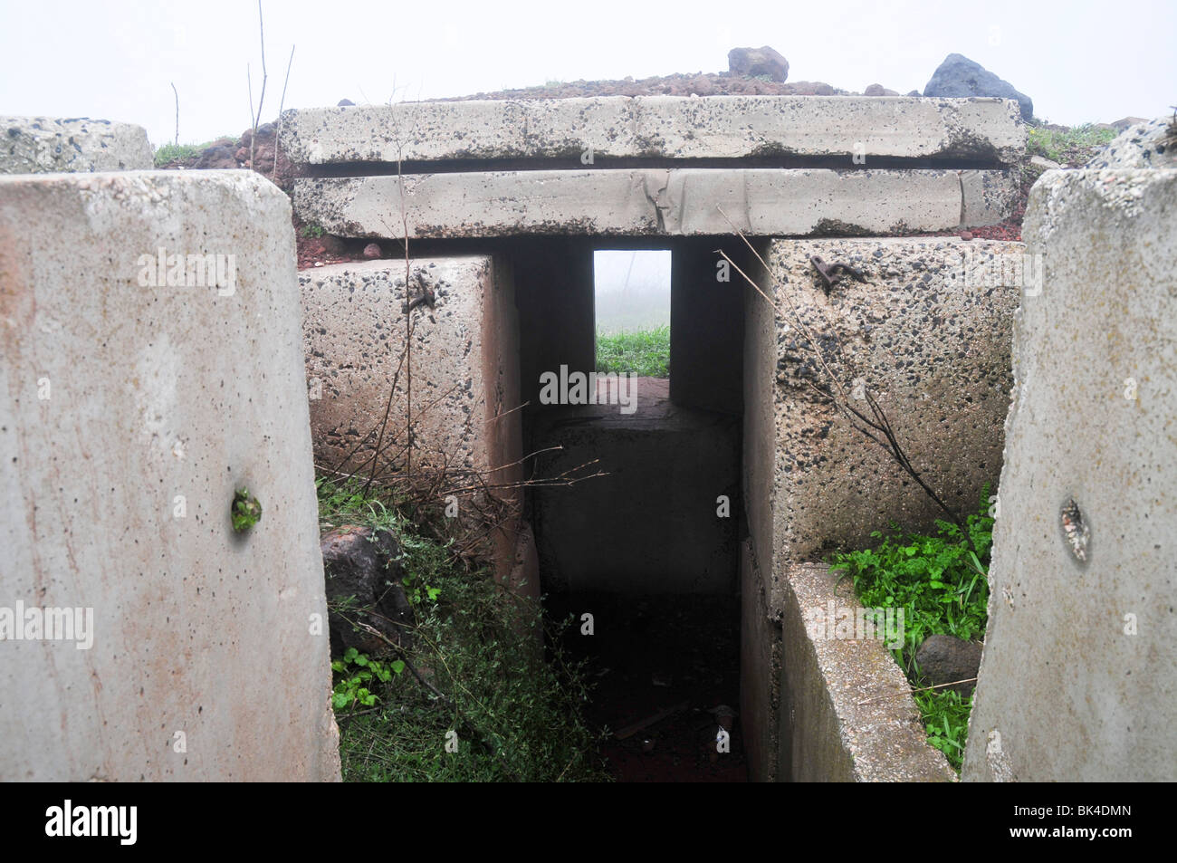 Israel, Golan Heights, near kibbutz Ein Zivan, Syrian fortifications left over from the Six Day War Stock Photo