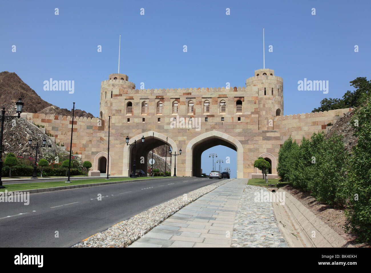 Fortified Gates to the old city of Muscat, Sultanate of Oman, Asia. Photo by Willy Matheisl Stock Photo