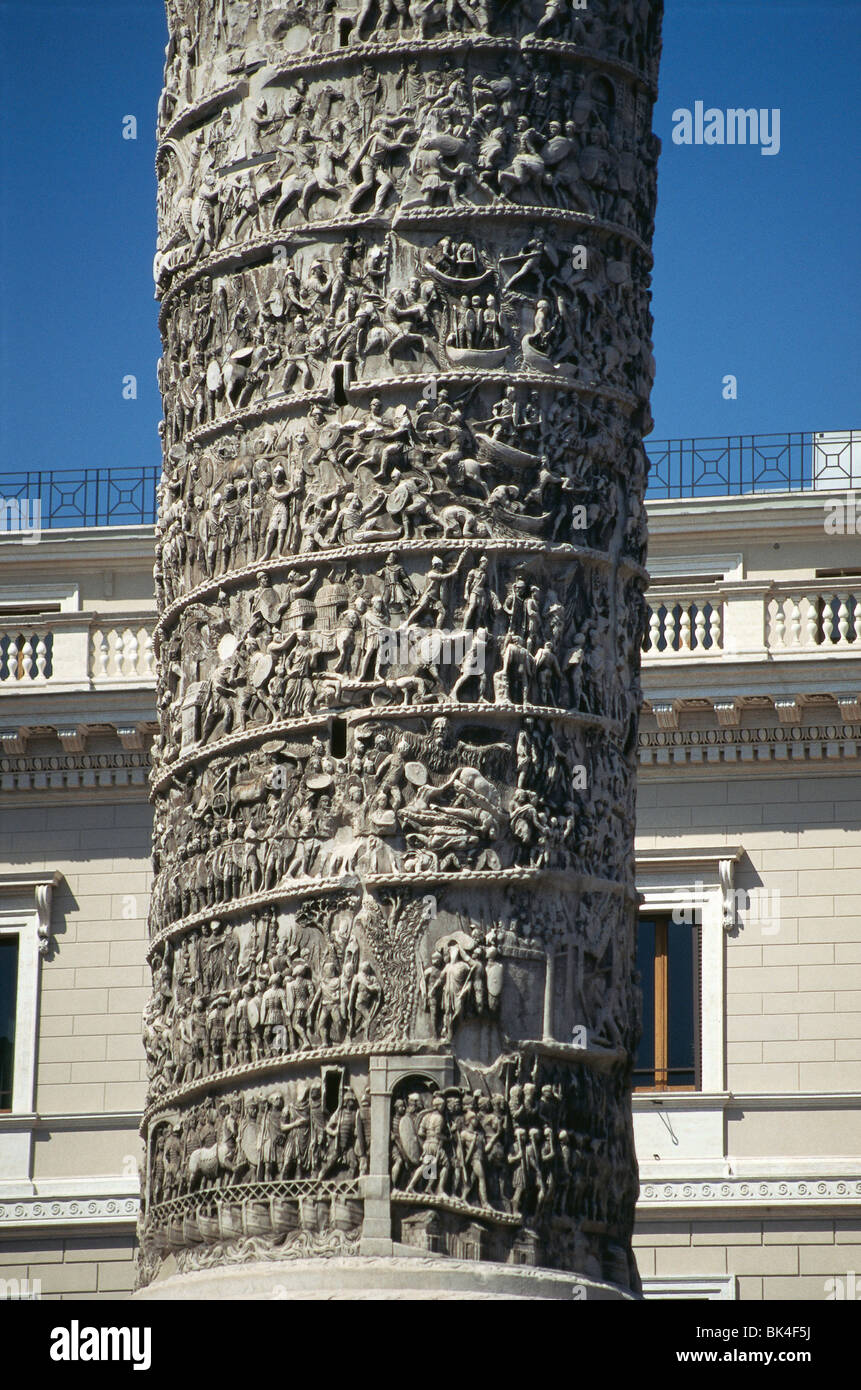 Detail of the Column of Marcus Aurelius, Rome Stock Photo - Alamy