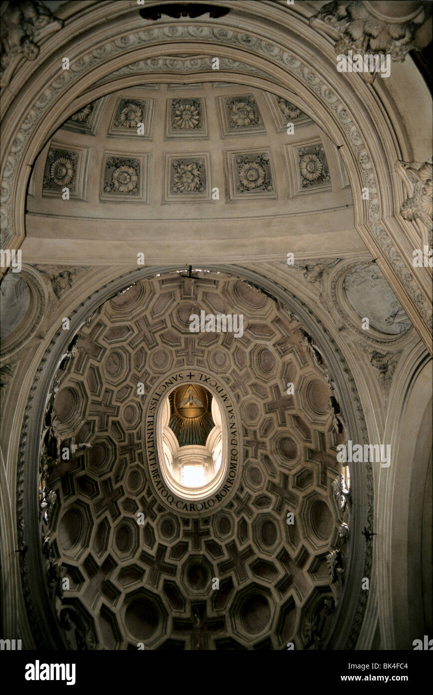 Dome of San Carlo alle Quattro Fontane, Rome, Italy Stock Photo