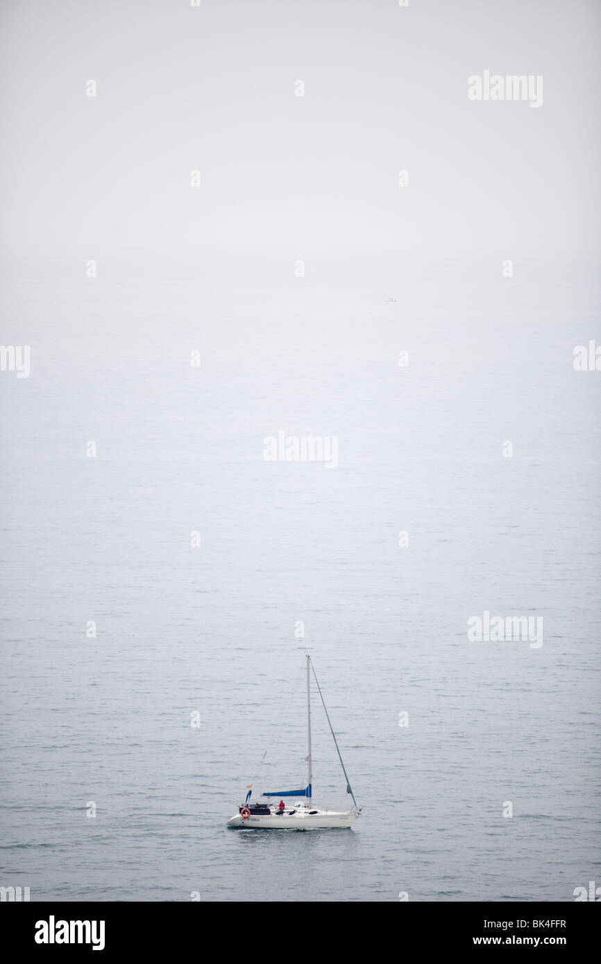 Boat hazy sea hi-res stock photography and images - Alamy