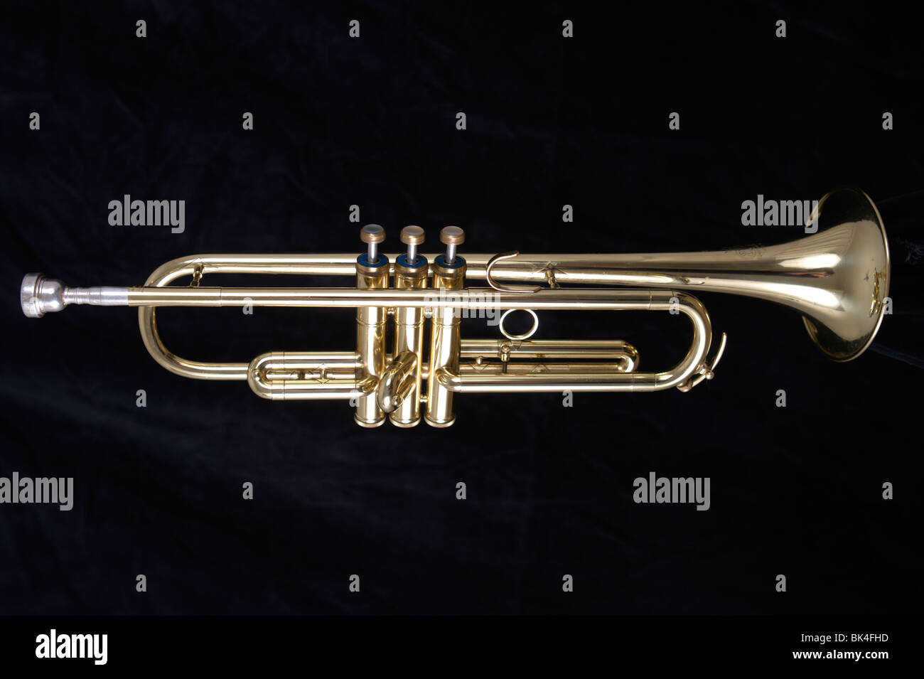 trumpet on black background Stock Photo Alamy