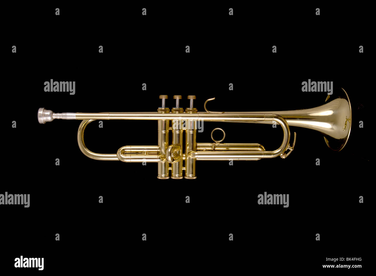 trumpet on black background Stock Photo