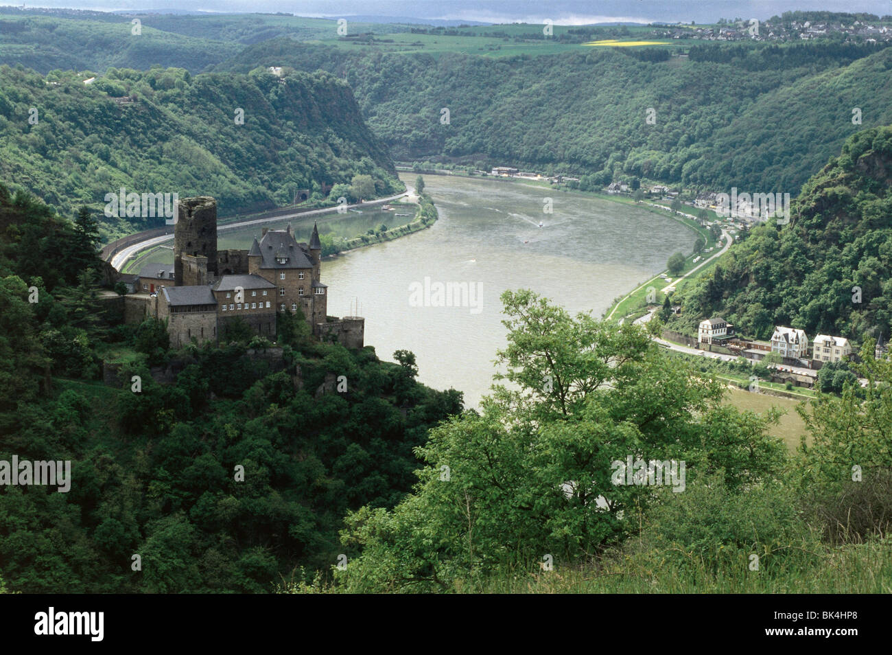 Burg Katz on the Rhine River Valley, Germany Stock Photo