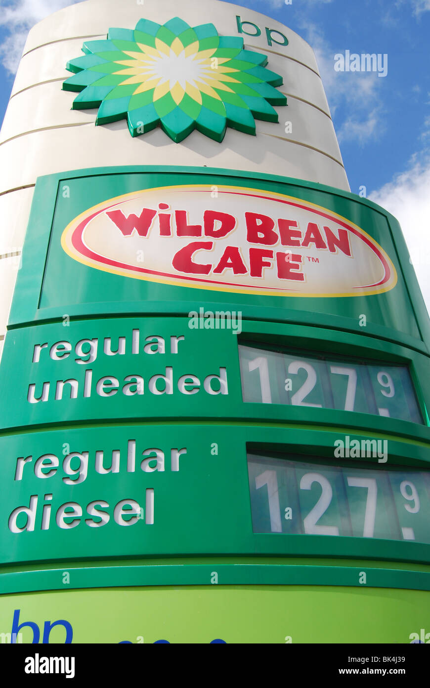 Petrol prices Unleaded Diesel BP Stock Photo