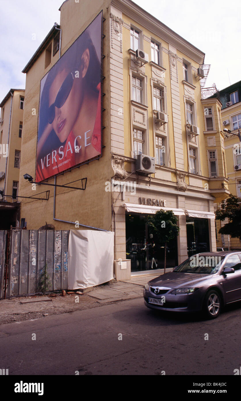 Versace advertisement and store in Sofia, Bulgaria Stock Photo - Alamy