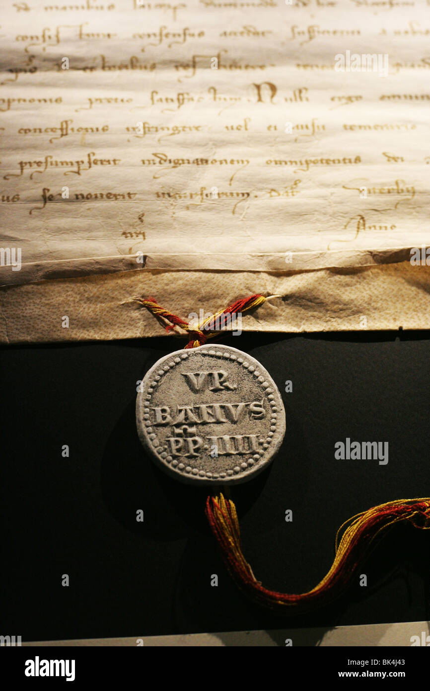 Ancient medal and documento fuond in Hopital Notre Dame de la Rose, Lessines, Belgium Stock Photo