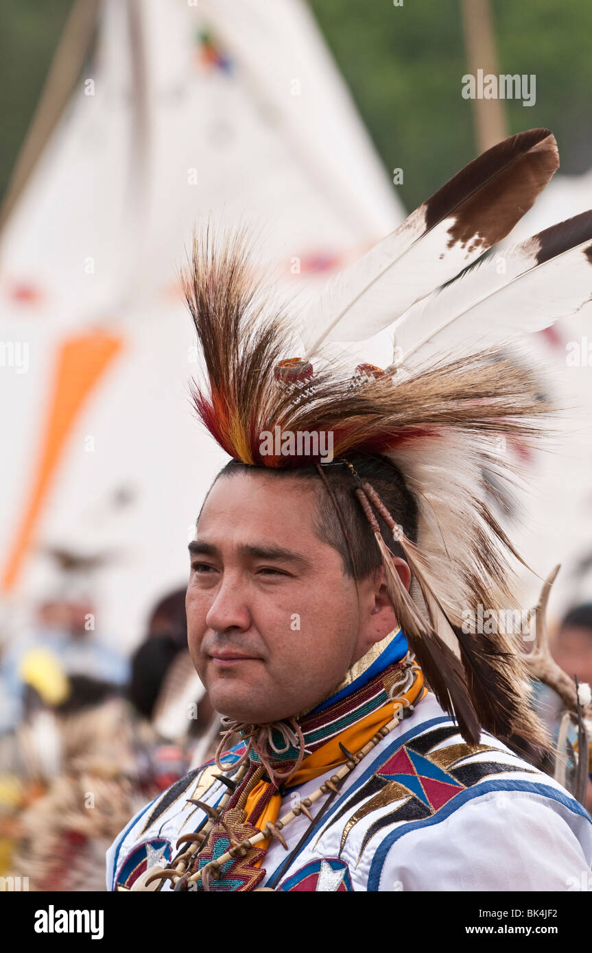 Native man, T'suu Tina Pow wow, Bragg Creek, Alberta, Canada Stock ...