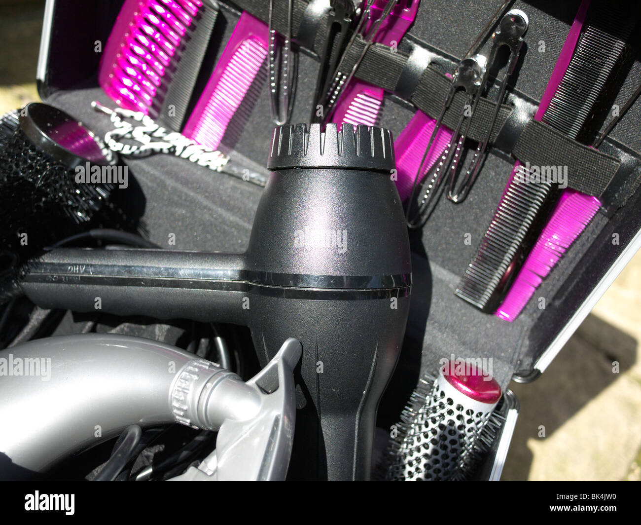 Mobile Hairdressers case.UK Stock Photo Alamy