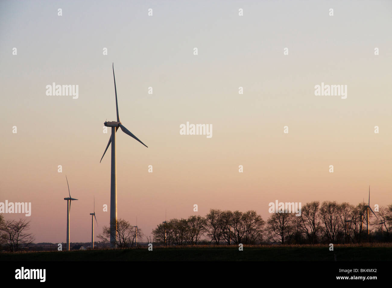 Wind farm. Benton County Indiana Stock Photo