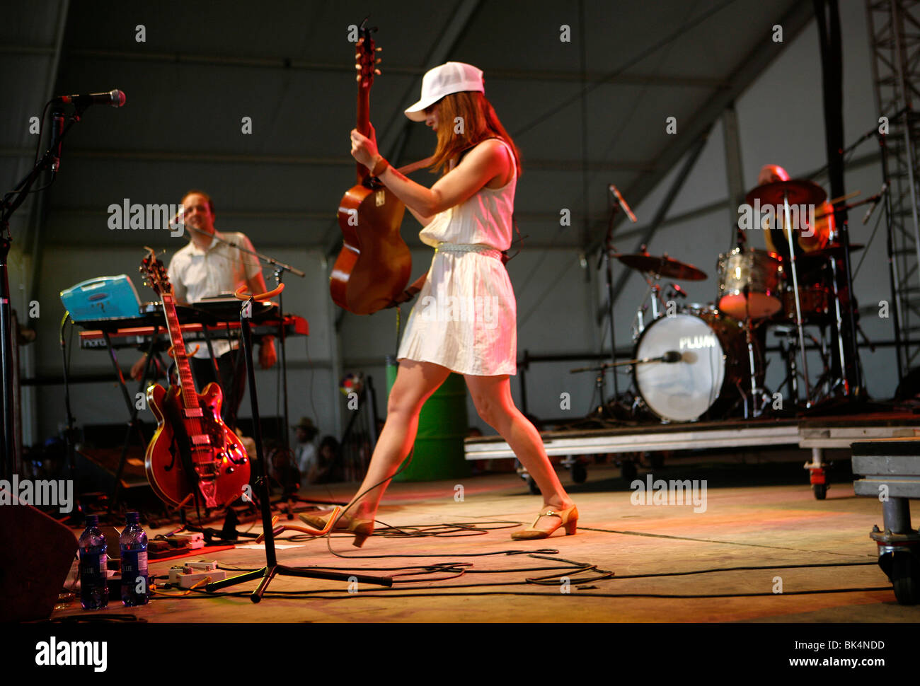 Feist performs during a concert. Stock Photo