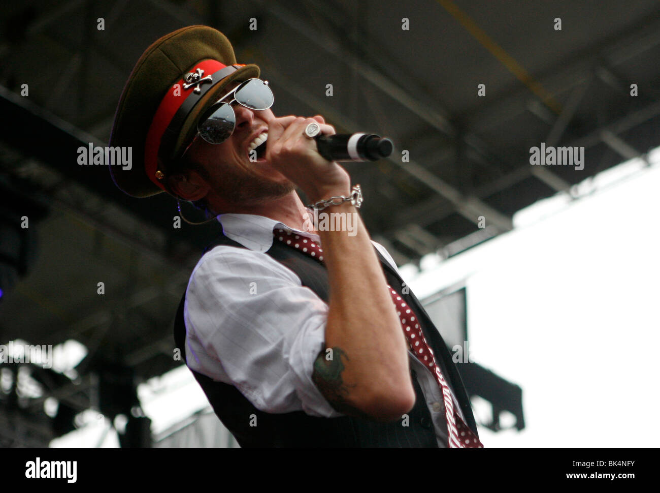 Scott Weiland of Velvet Revolver Performs during a concert. Stock Photo