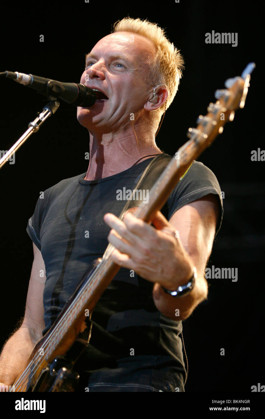 Sting of The Police performs in concert. Stock Photo