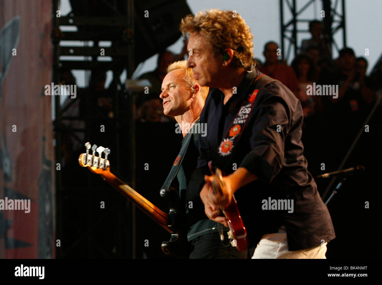 Guitarist Andy Summers and Sting of The Police performs at the Virgin Music Festival. Stock Photo