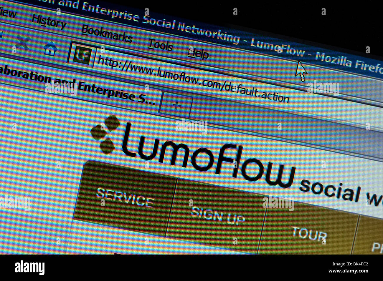 Image of a Lumoflow web page with the Lumoflow logo Stock Photo