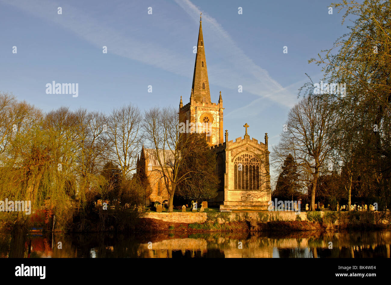 Holy Trinity Church and River Avon, Stratford-upon-Avon, Warwickshire, England, UK Stock Photo