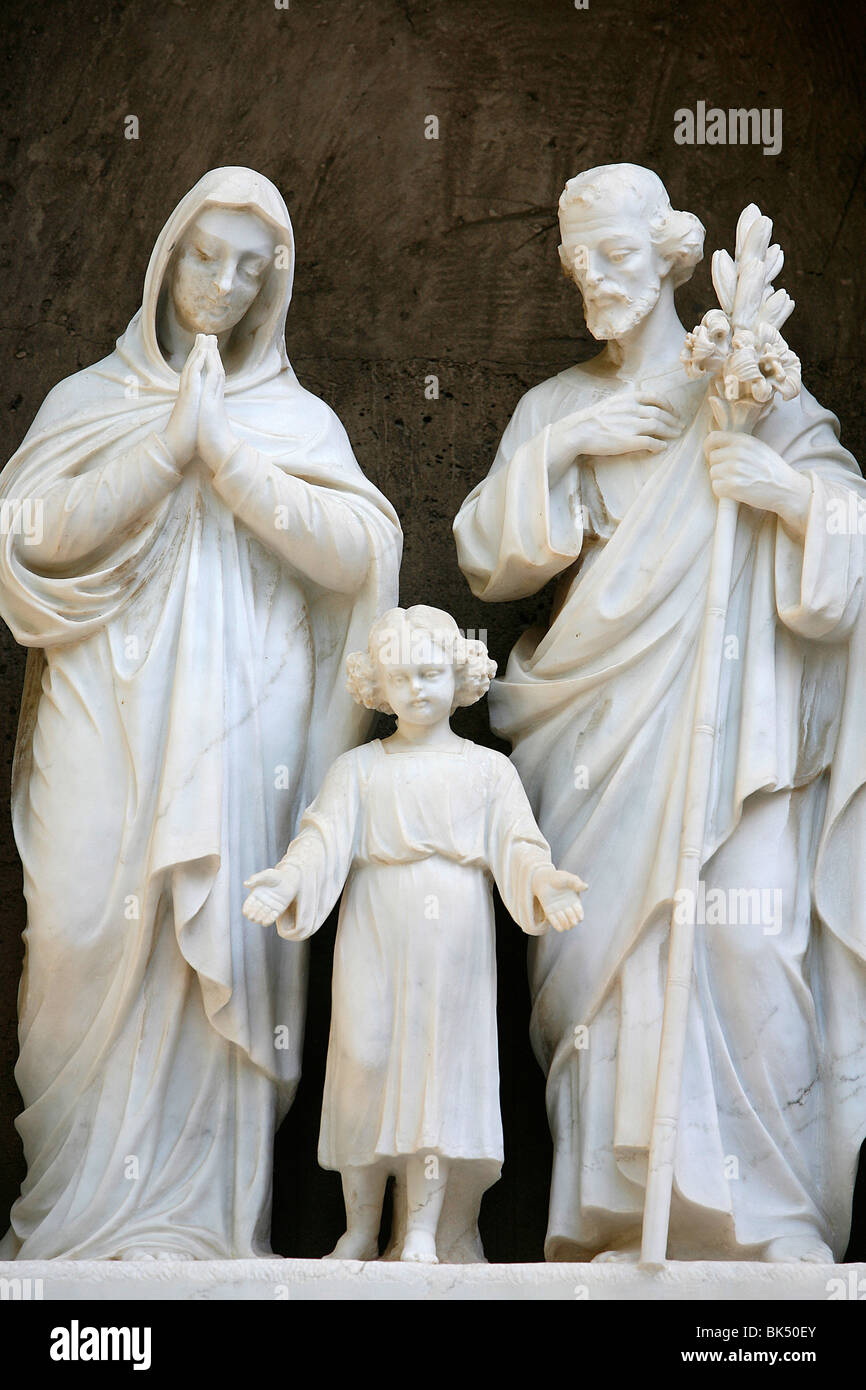 Statues of the Holy Family, Nazareth, Galilee, Israel, Middle East