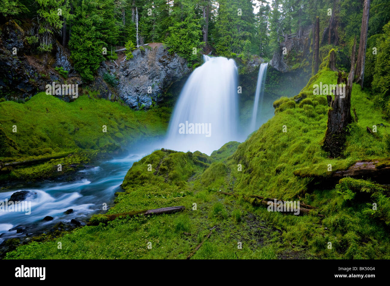 SAHALIE FALLS, OREGON, USA - Sahalie Falls, on the headwaters of the McKenzie River, in the Willamette National Forest. Stock Photo