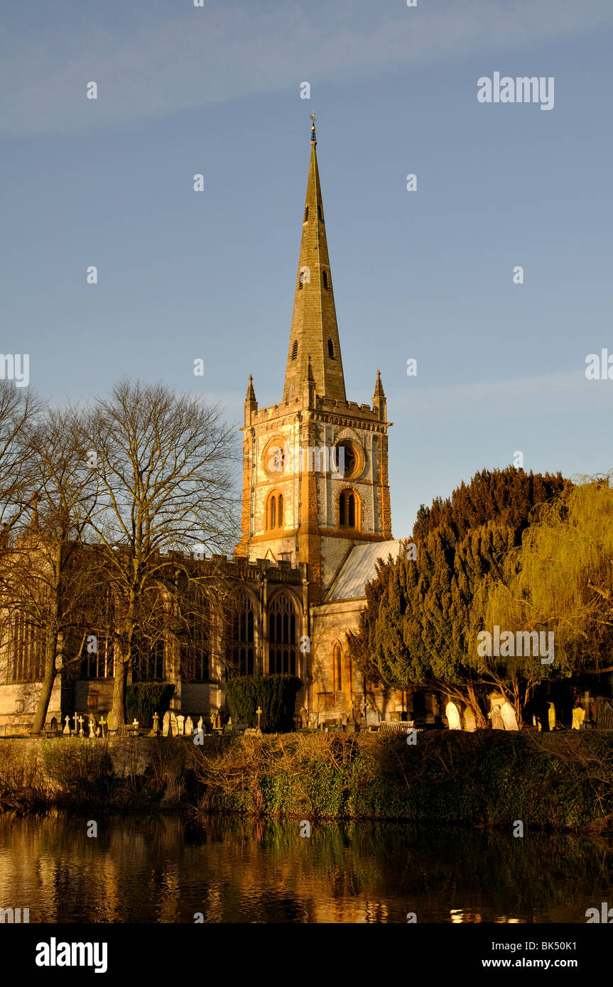 Holy Trinity Church and River Avon, Stratford-upon-Avon, Warwickshire, England, UK Stock Photo