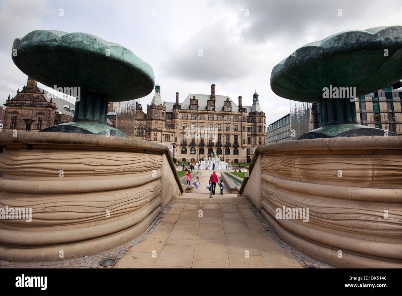 The Peace Gardens in Sheffield, UK Stock Photo