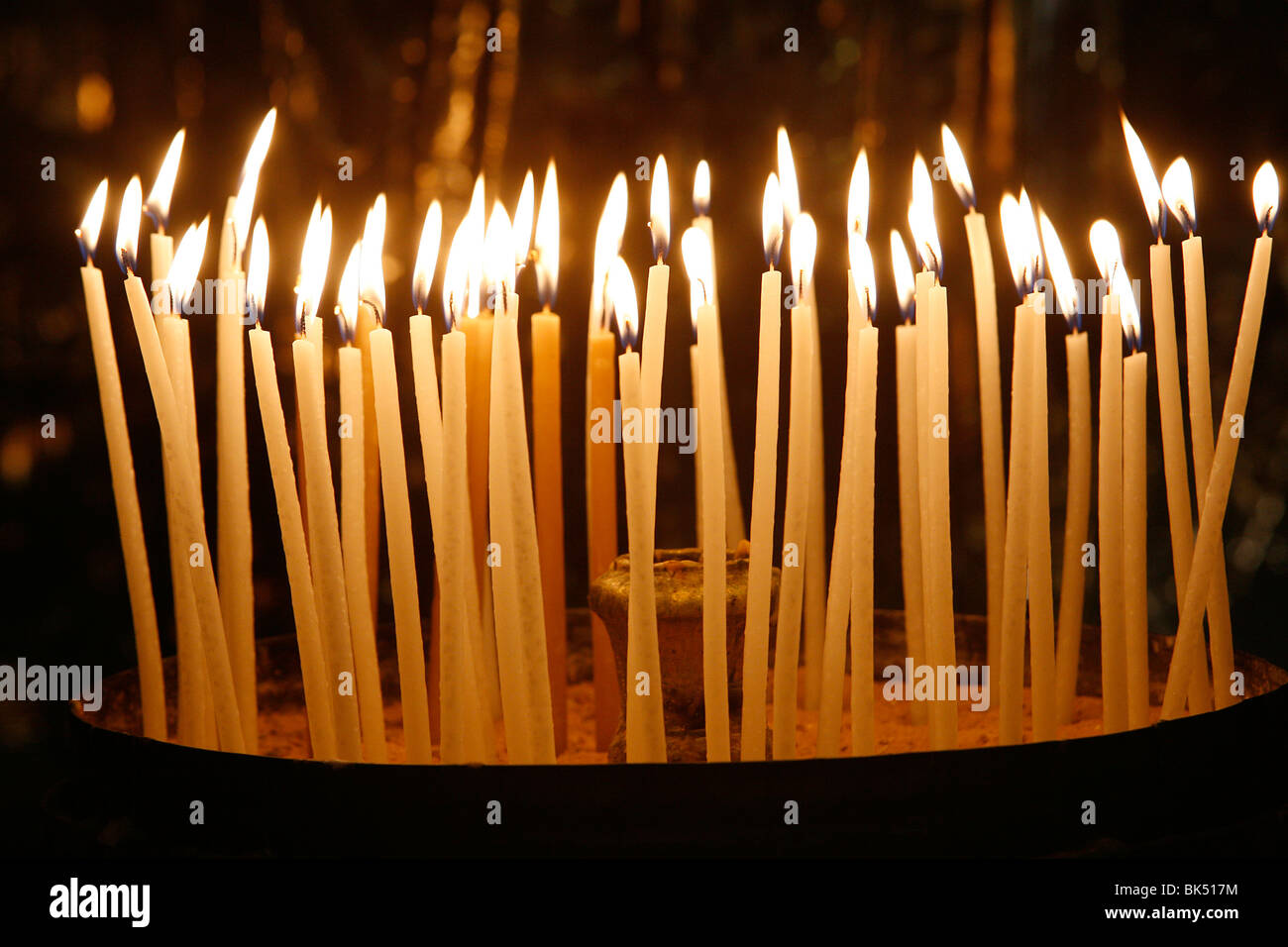 Candles in the Church of the Holy Sepulchre, Jerusalem, Israel, Middle