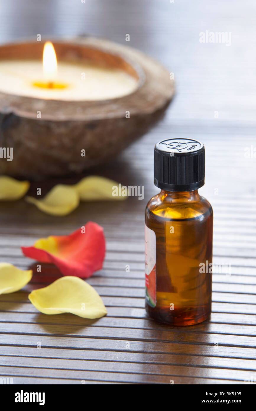 Aromatherapy Oil and Candle Stock Photo Alamy