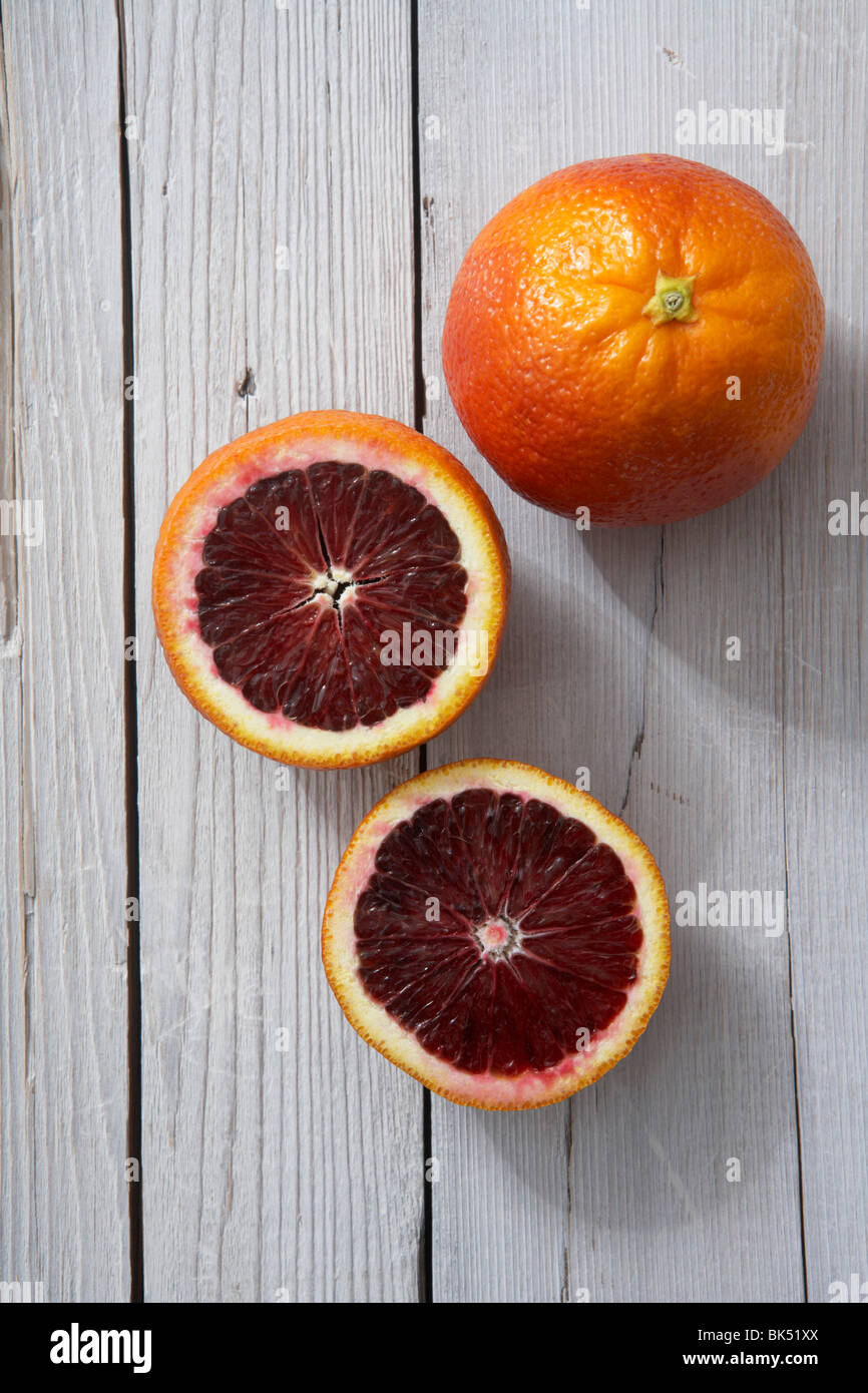 Oranges Cut in Half Stock Photo