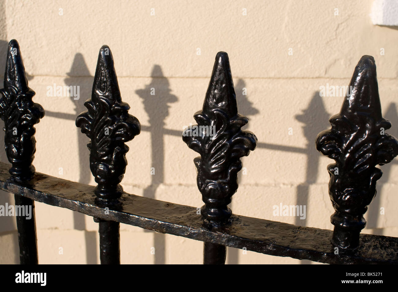black railings outside house Stock Photo Alamy