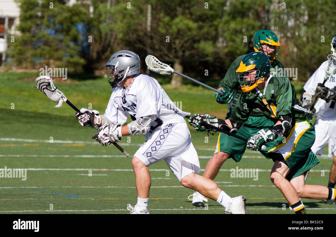 Boys high school lacrosse match Stock Photo Alamy